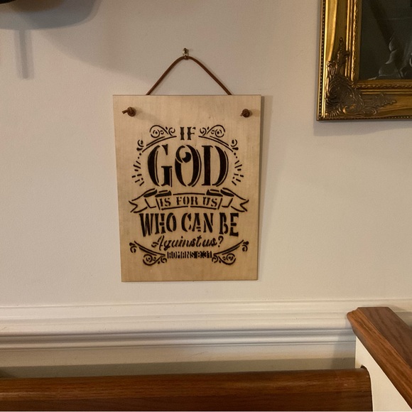 🕊Romans 8:31 Scripture Verse Hand Burned Ready To Hang Wood Sign! - Picture 5 of 7